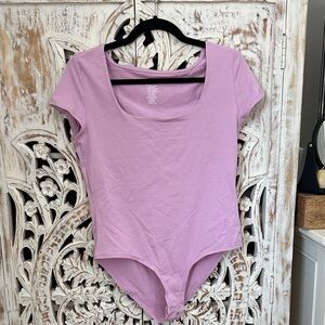 George Lilac Scoop Neck Short Sleeve Bodysuit